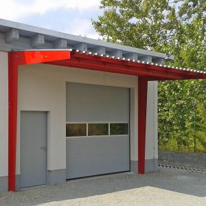 Vordach mit Trapezprofil