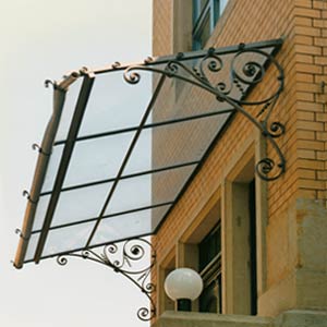 Vordächer und Carports mit Trapezprofil, Glas